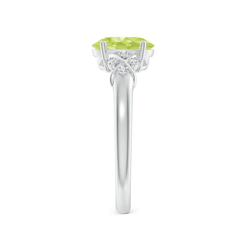 8x6mm A Solitaire Oval Peridot Criss Cross Ring with Diamonds in White Gold side 299