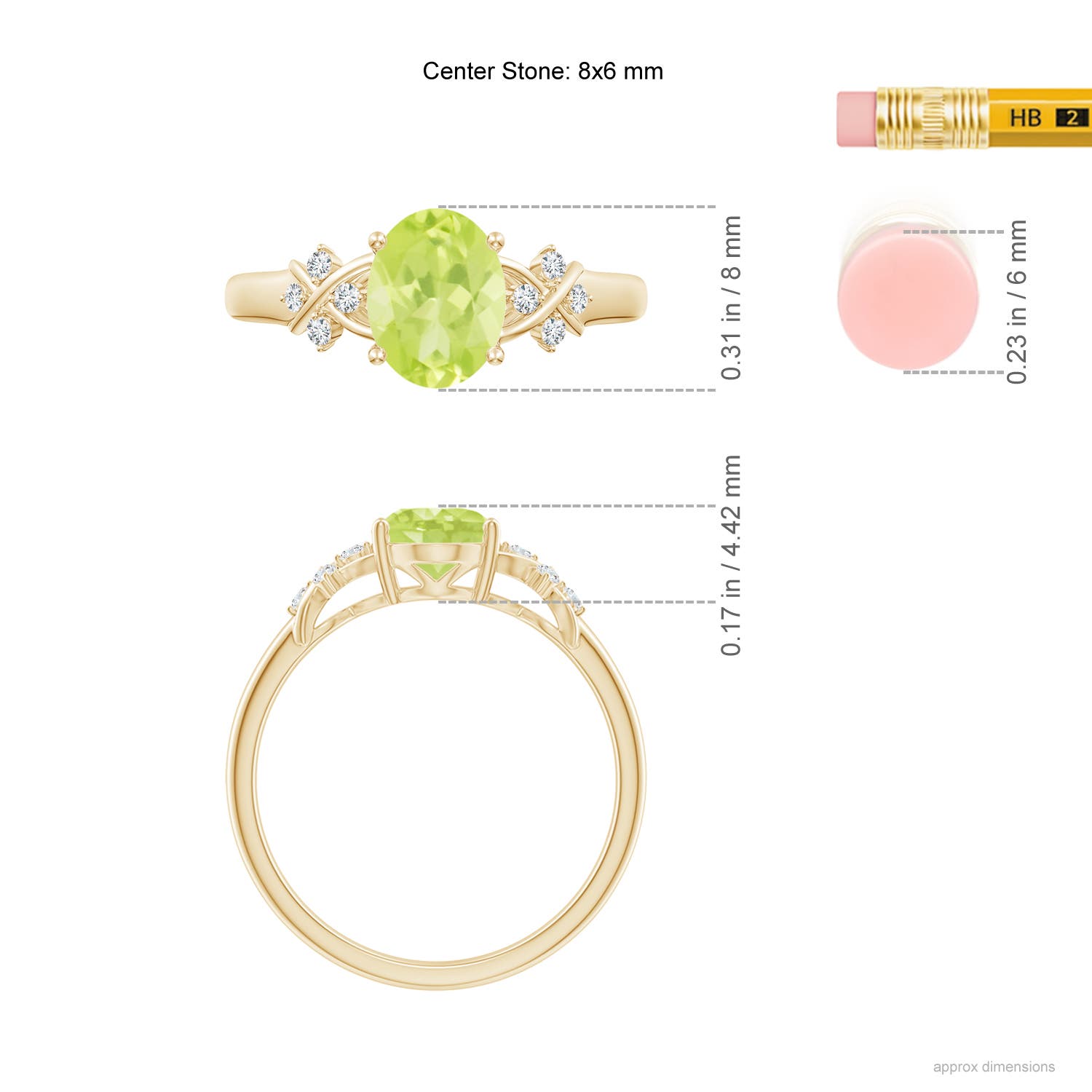 A - Peridot / 1.43 CT / 14 KT Yellow Gold