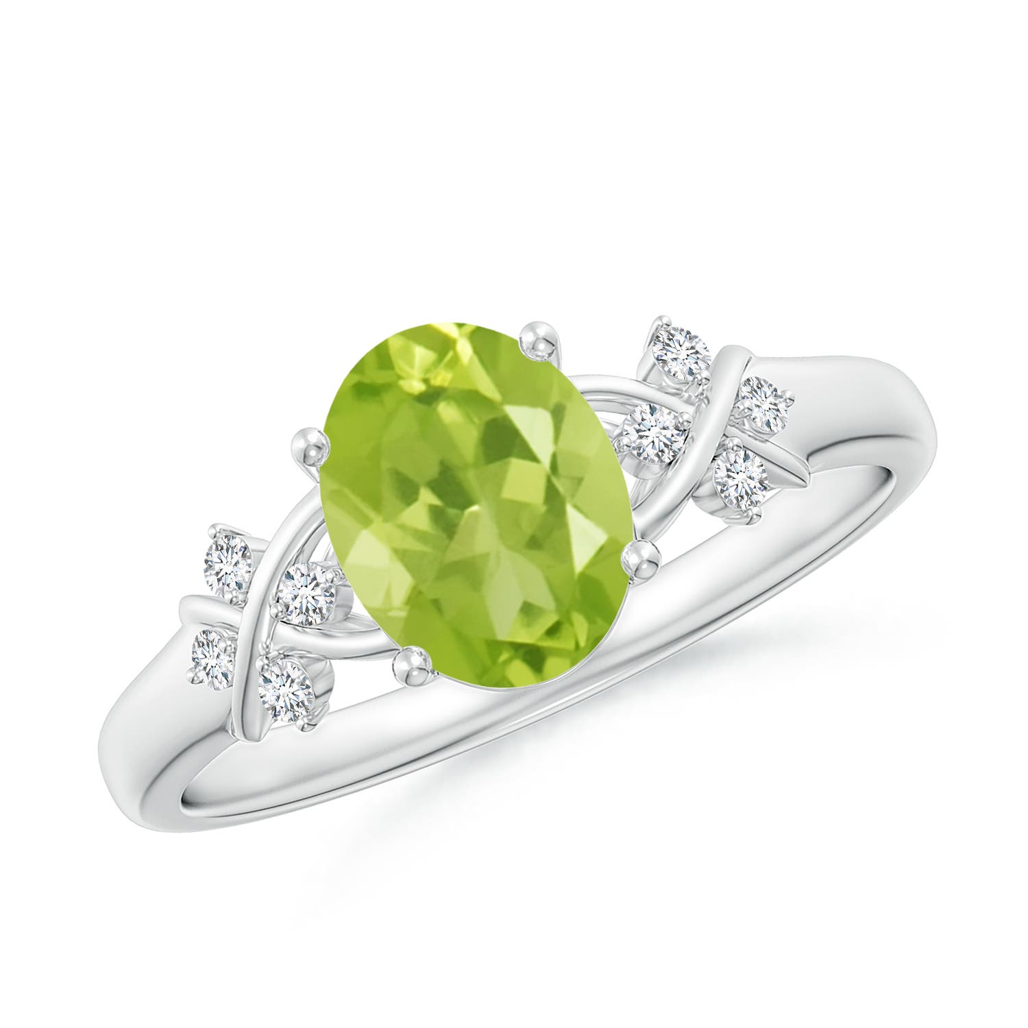 AA - Peridot / 1.43 CT / 14 KT White Gold