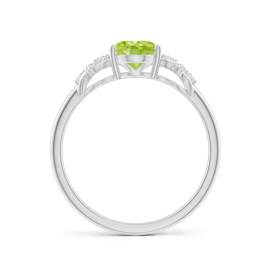8x6mm AA Solitaire Oval Peridot Criss Cross Ring with Diamonds in White Gold side 199