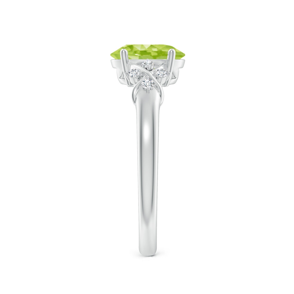 8x6mm AA Solitaire Oval Peridot Criss Cross Ring with Diamonds in White Gold side 299