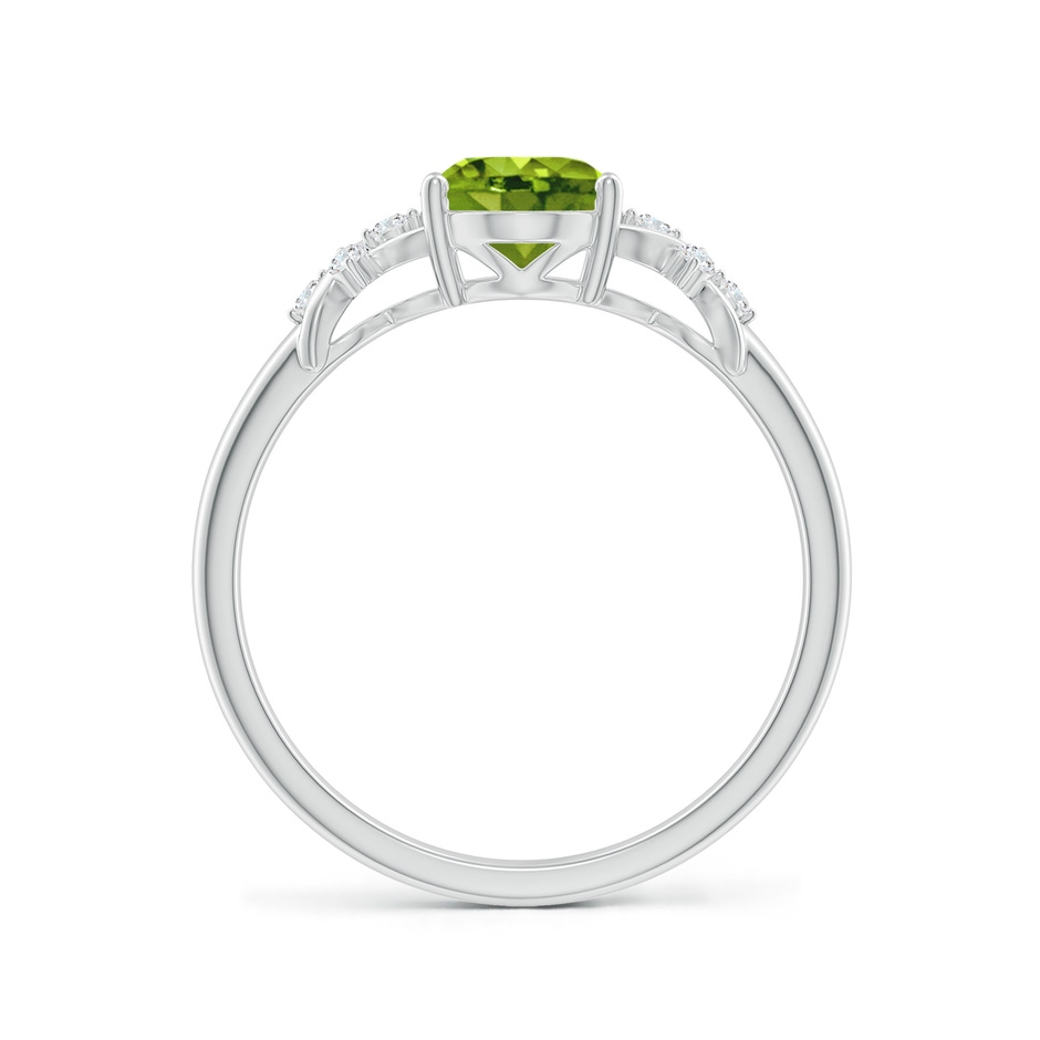 8x6mm AAAA Solitaire Oval Peridot Criss Cross Ring with Diamonds in White Gold side 199