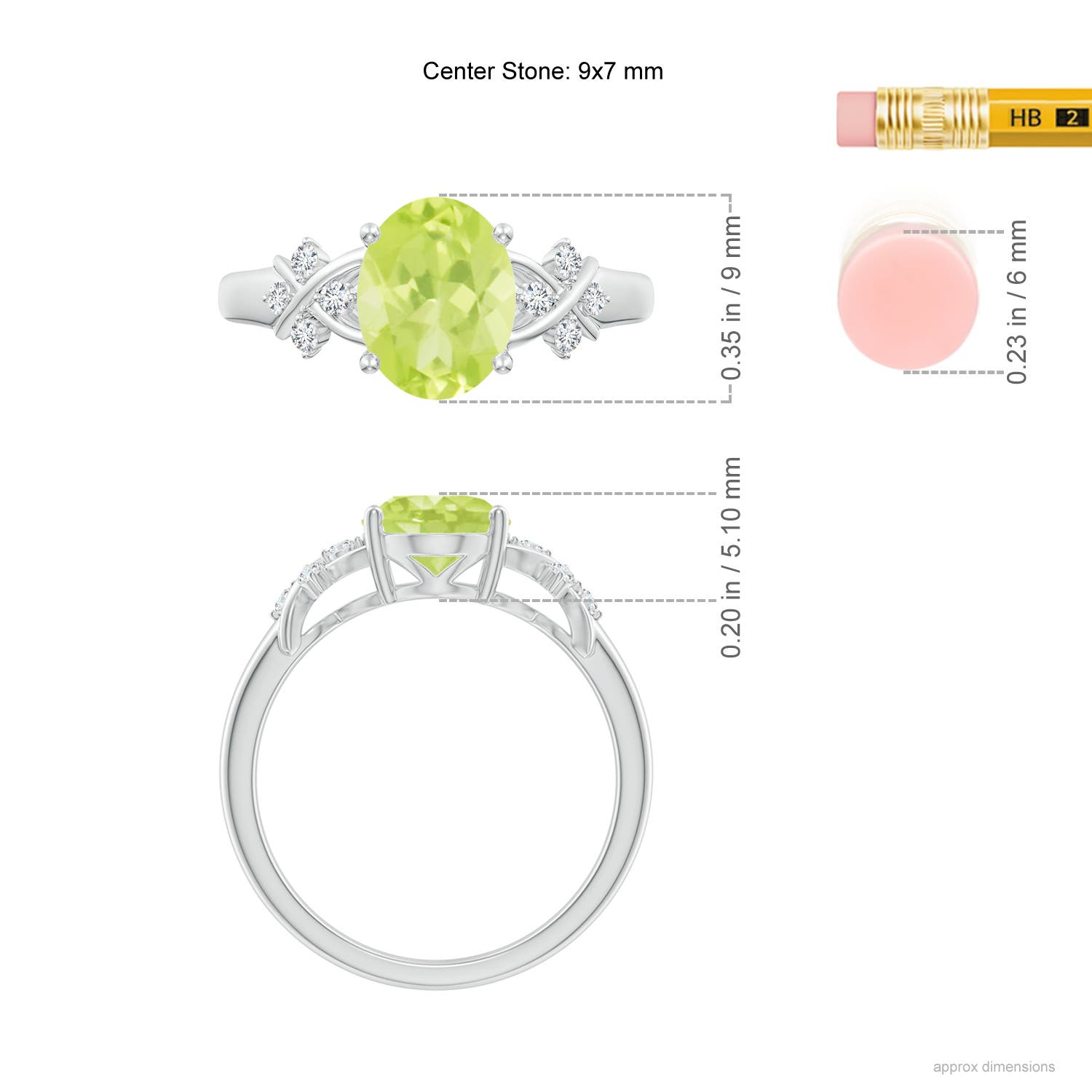 A - Peridot / 2.01 CT / 14 KT White Gold