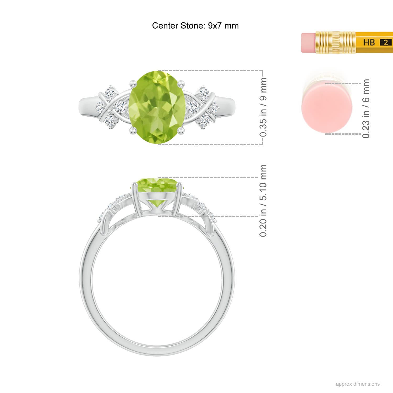 AA - Peridot / 2.01 CT / 14 KT White Gold