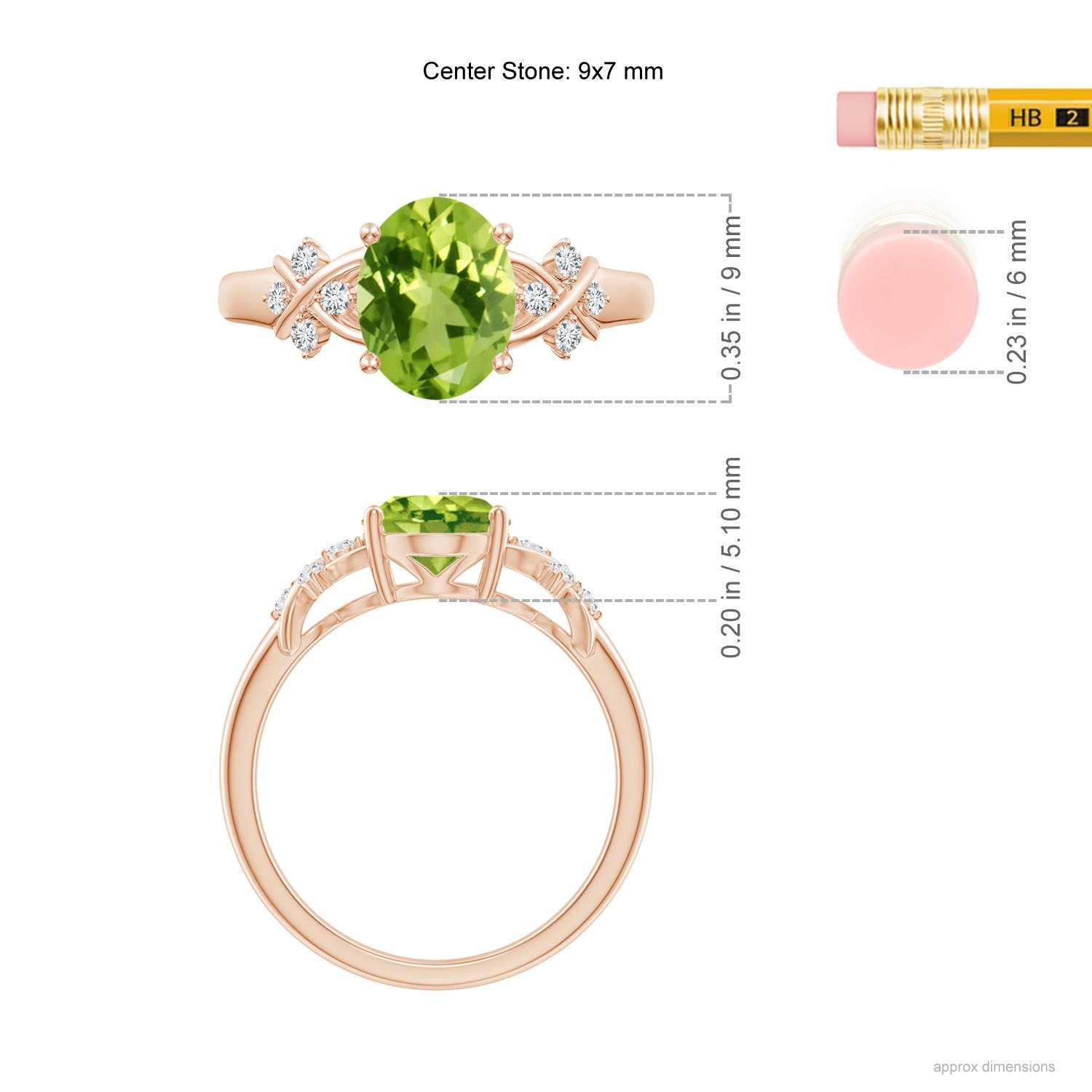 AAA - Peridot / 2.01 CT / 14 KT Rose Gold