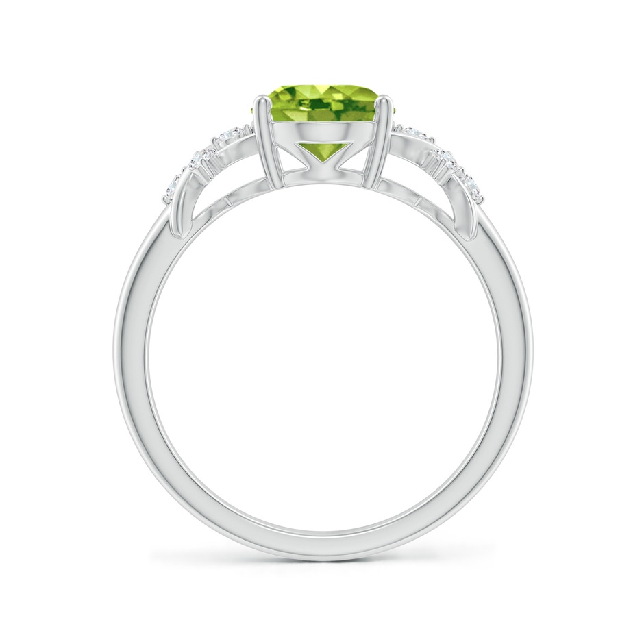 9x7mm AAA Solitaire Oval Peridot Criss Cross Ring with Diamonds in White Gold side 199