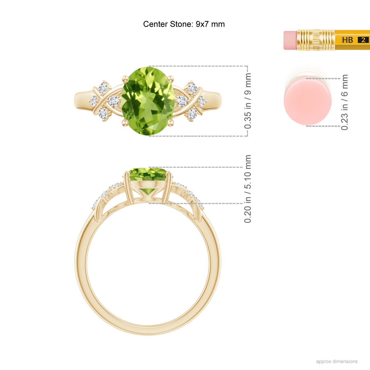 AAA - Peridot / 2.01 CT / 14 KT Yellow Gold