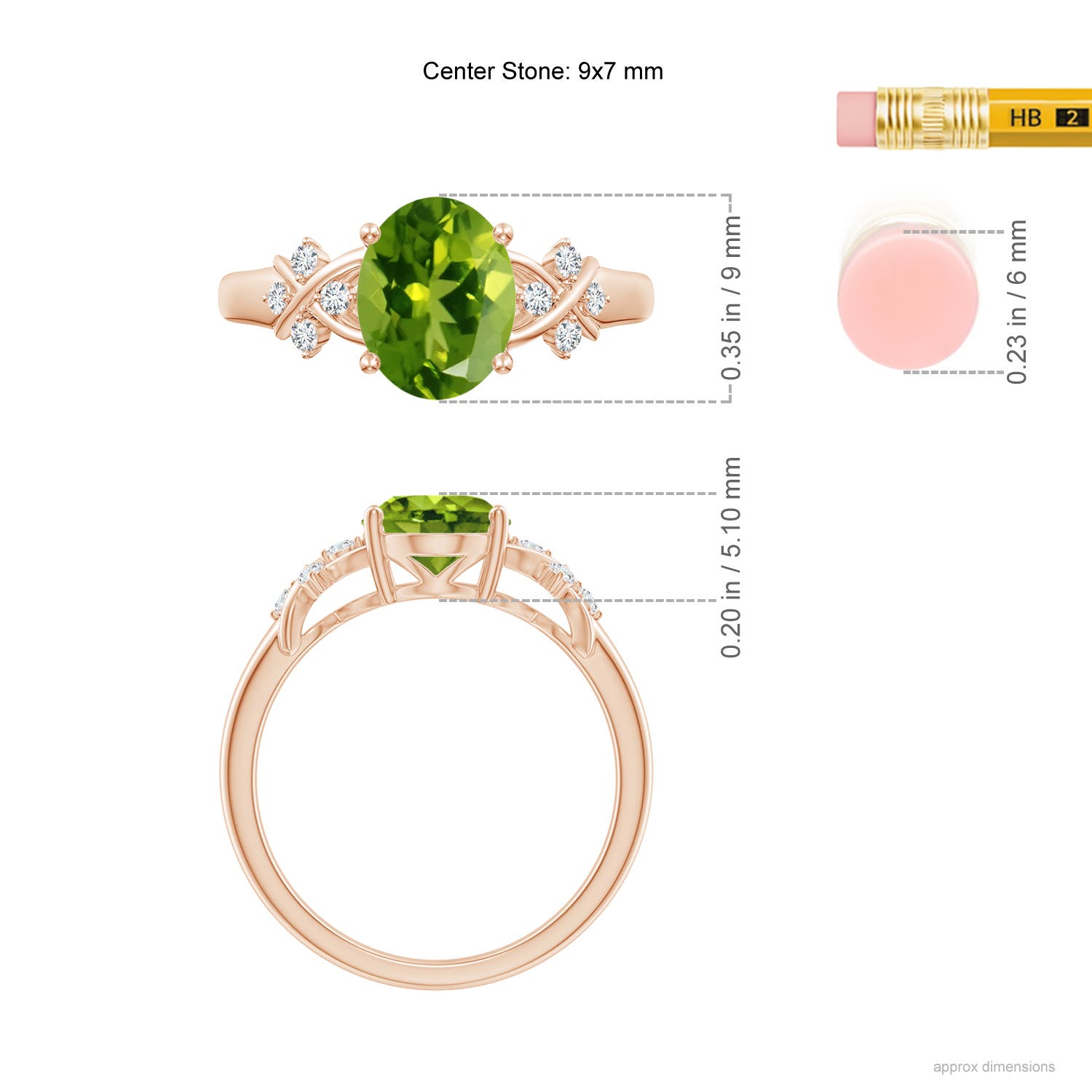 AAAA - Peridot / 2.01 CT / 14 KT Rose Gold