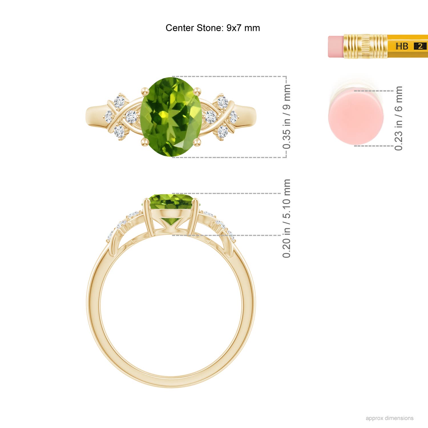 AAAA - Peridot / 2.01 CT / 14 KT Yellow Gold