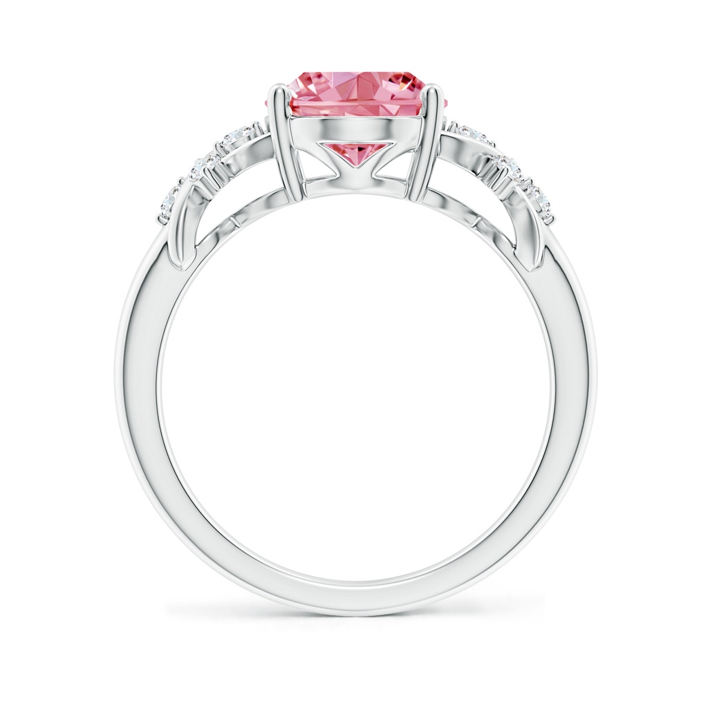 10x8mm AAAA Solitaire Oval Fancy Intense Pink Diamond Criss Cross Ring in P950 Platinum - side 199