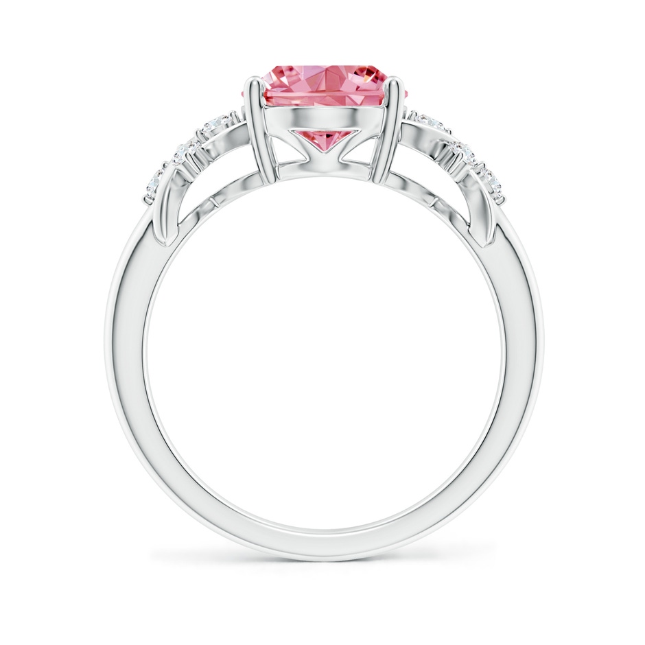 10x8mm AAAA Solitaire Oval Fancy Intense Pink Diamond Criss Cross Ring in White Gold side 199