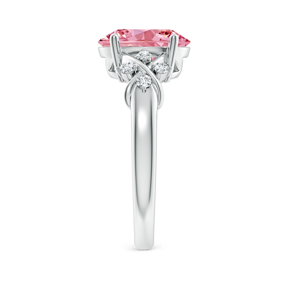 10x8mm AAAA Solitaire Oval Fancy Intense Pink Diamond Criss Cross Ring in White Gold side 299