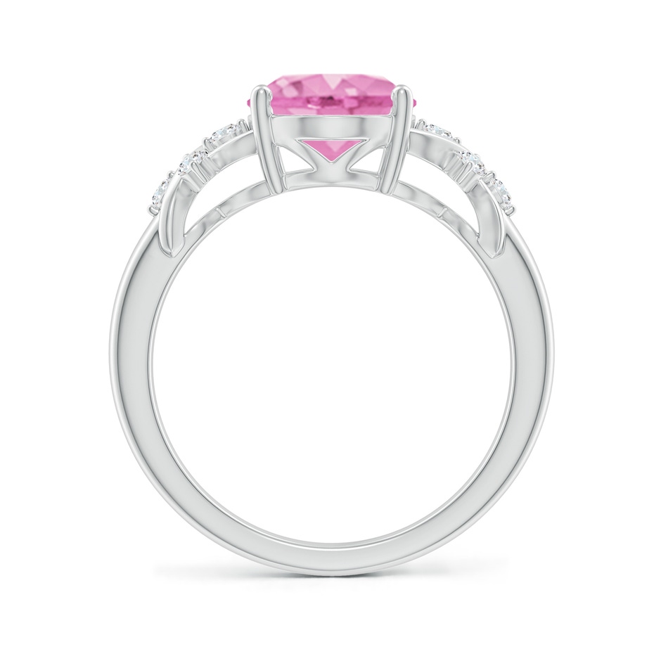 10x8mm A Solitaire Oval Pink Sapphire Criss Cross Ring with Diamonds in P950 Platinum side 199