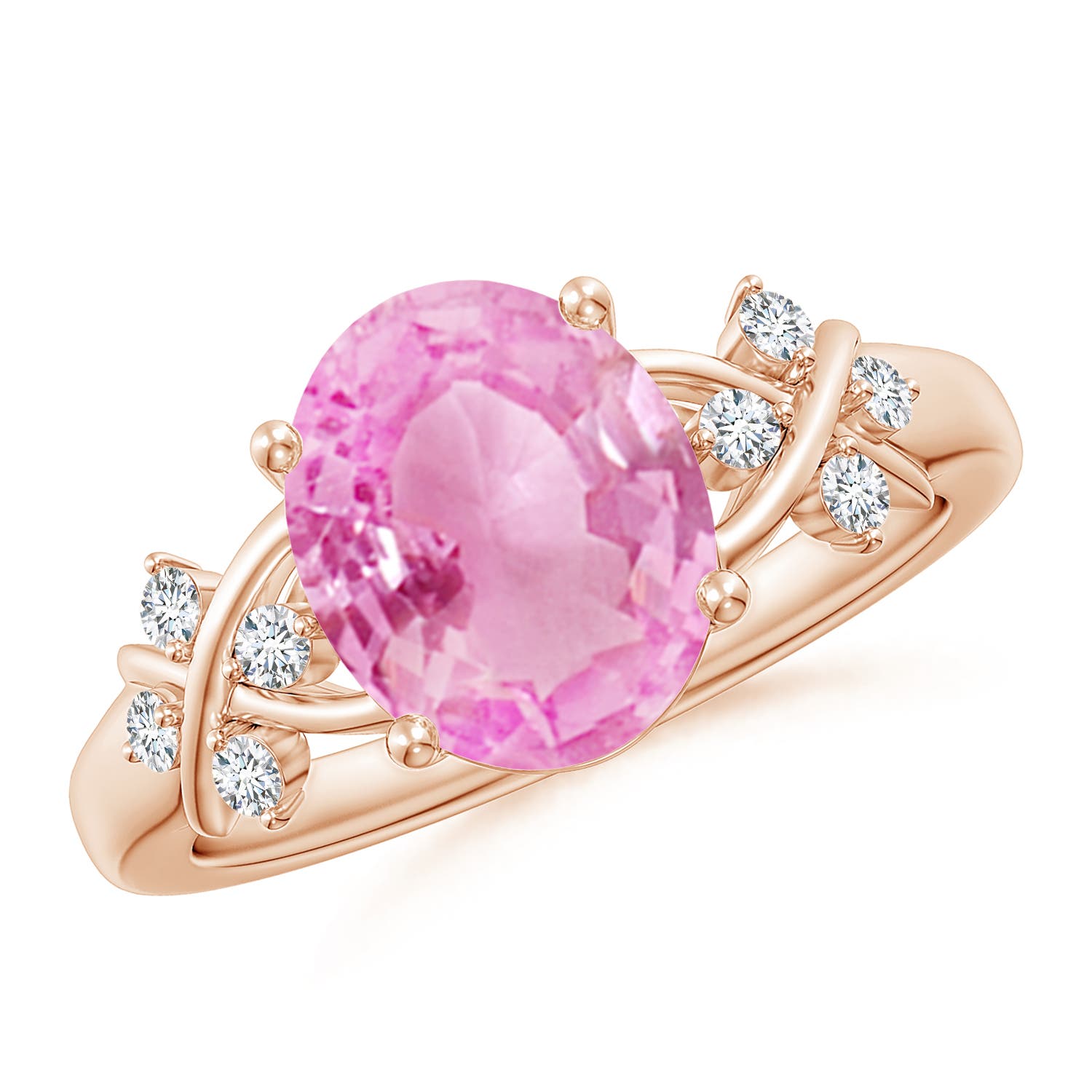 A - Pink Sapphire / 3.17 CT / 14 KT Rose Gold