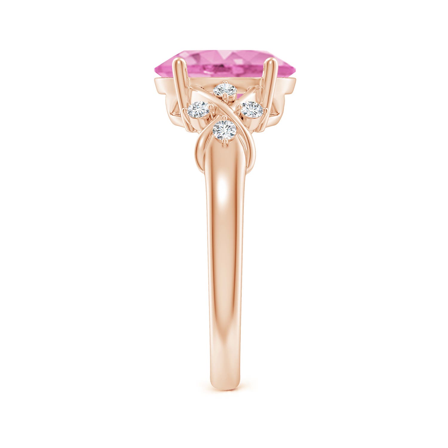 A - Pink Sapphire / 3.17 CT / 14 KT Rose Gold