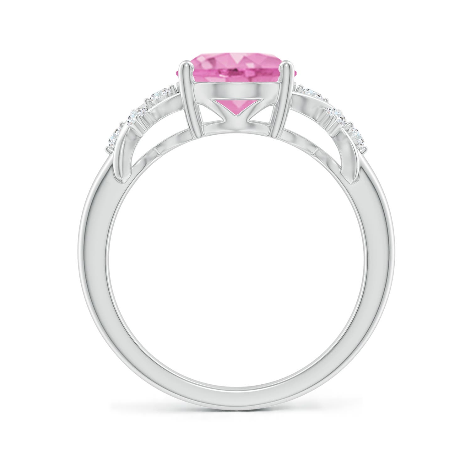 A - Pink Sapphire / 3.17 CT / 14 KT White Gold