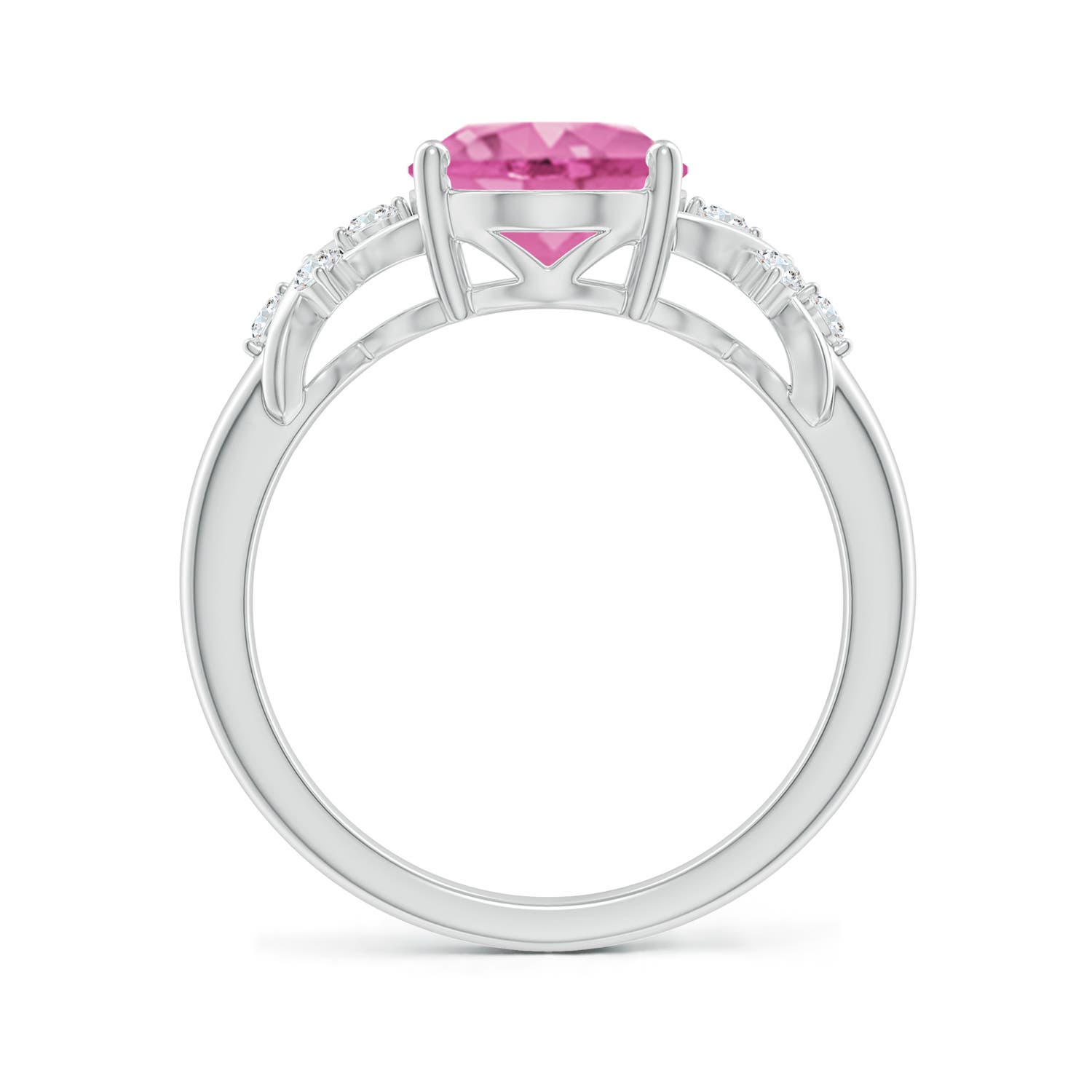 AA - Pink Sapphire / 3.17 CT / 14 KT White Gold