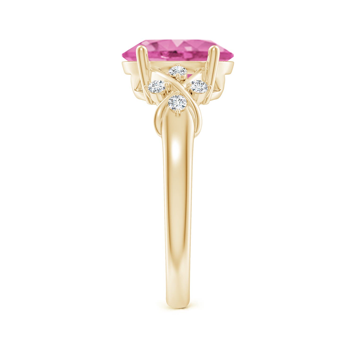 AA - Pink Sapphire / 3.17 CT / 14 KT Yellow Gold