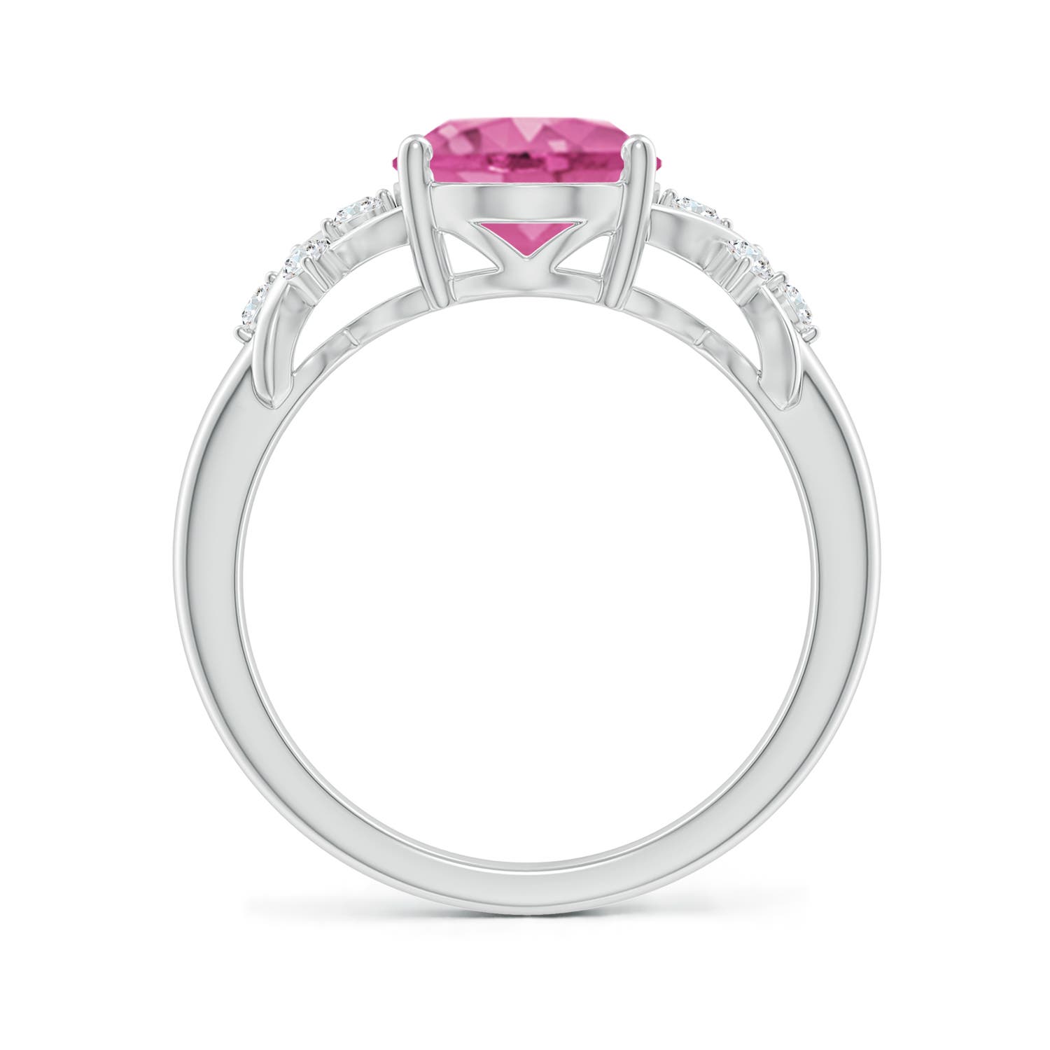 AAA - Pink Sapphire / 3.17 CT / 14 KT White Gold