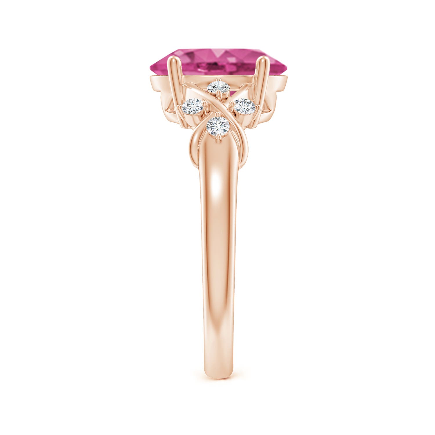 AAAA - Pink Sapphire / 3.17 CT / 14 KT Rose Gold