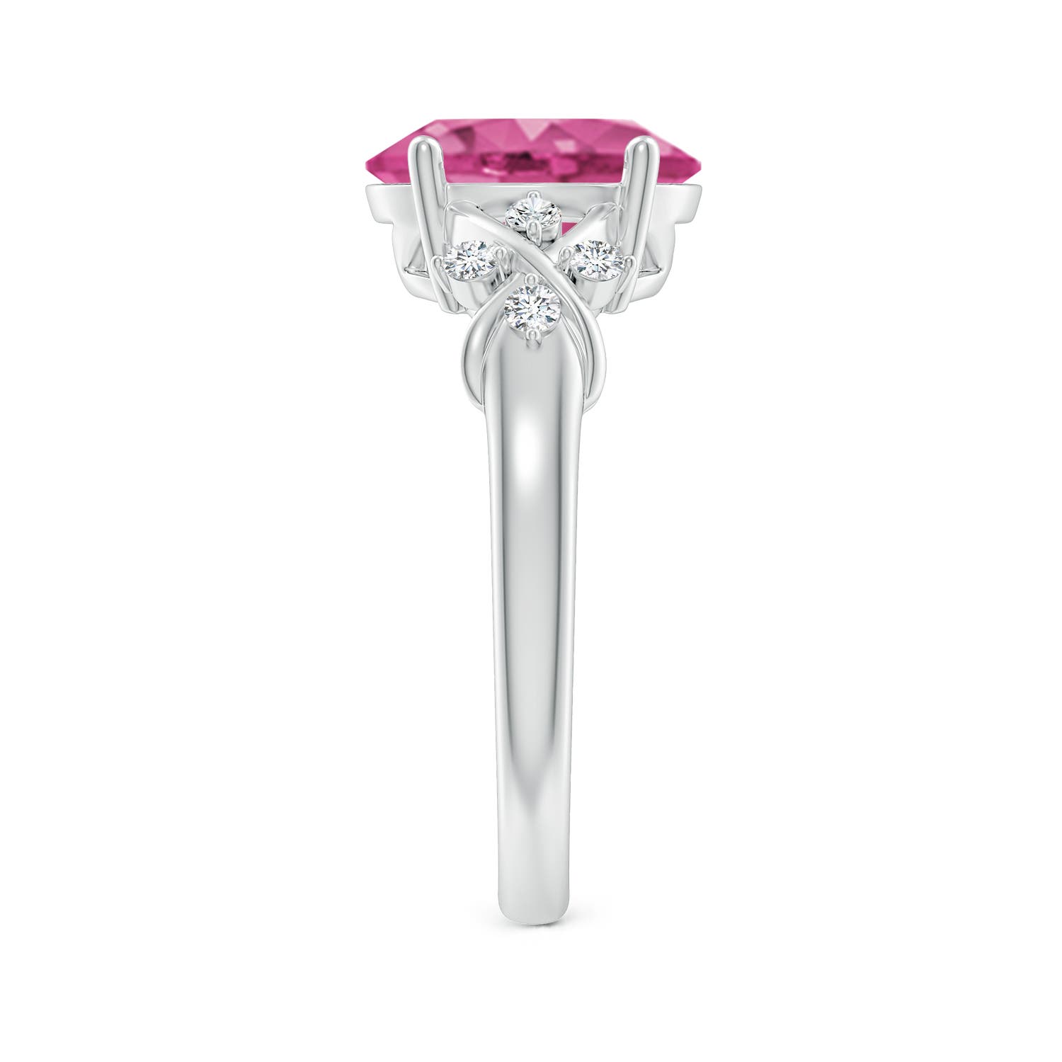 AAAA - Pink Sapphire / 3.17 CT / 14 KT White Gold