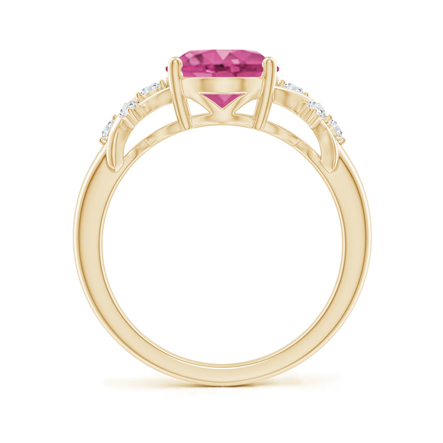 AAAA - Pink Sapphire / 3.17 CT / 14 KT Yellow Gold