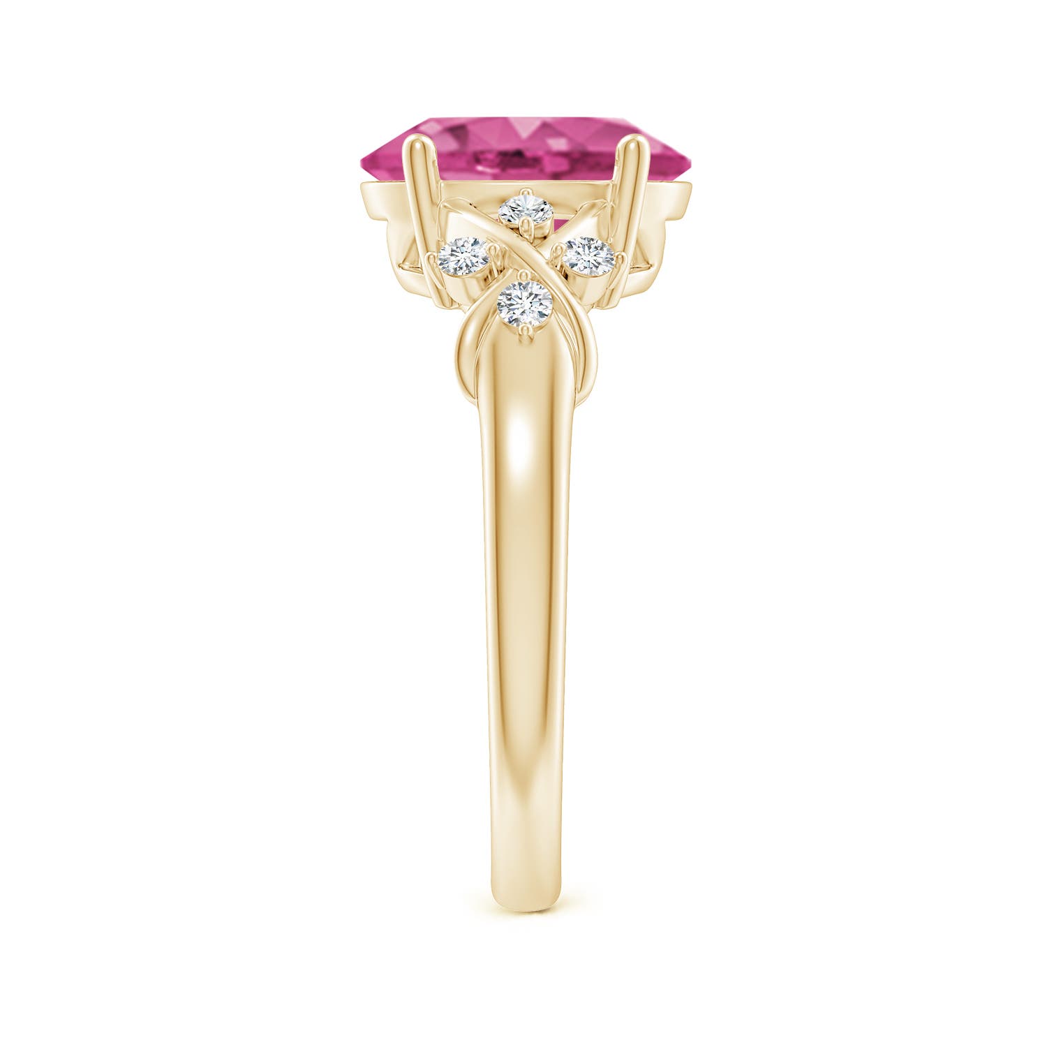 AAAA - Pink Sapphire / 3.17 CT / 14 KT Yellow Gold