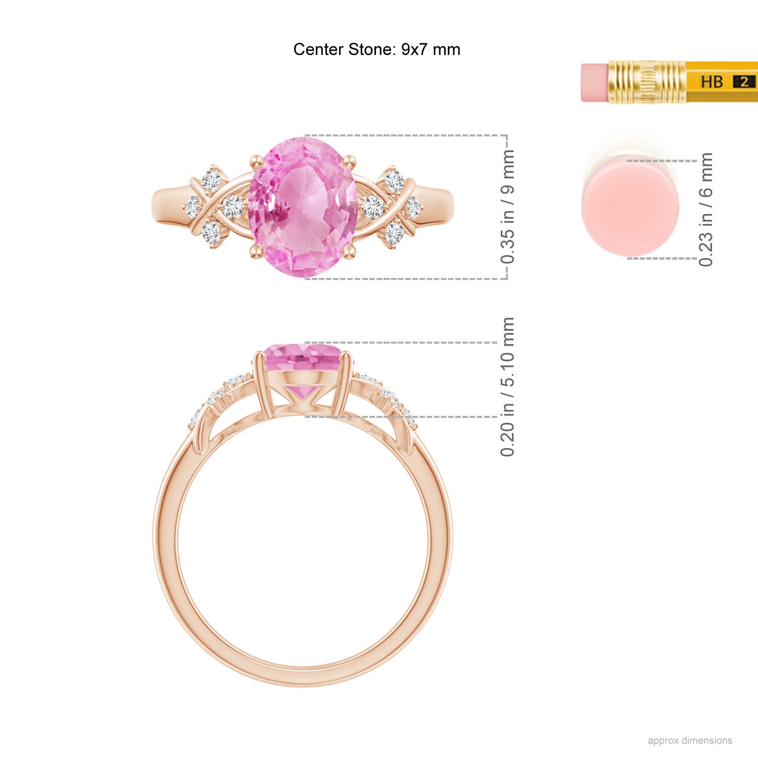 A - Pink Sapphire / 2.01 CT / 14 KT Rose Gold