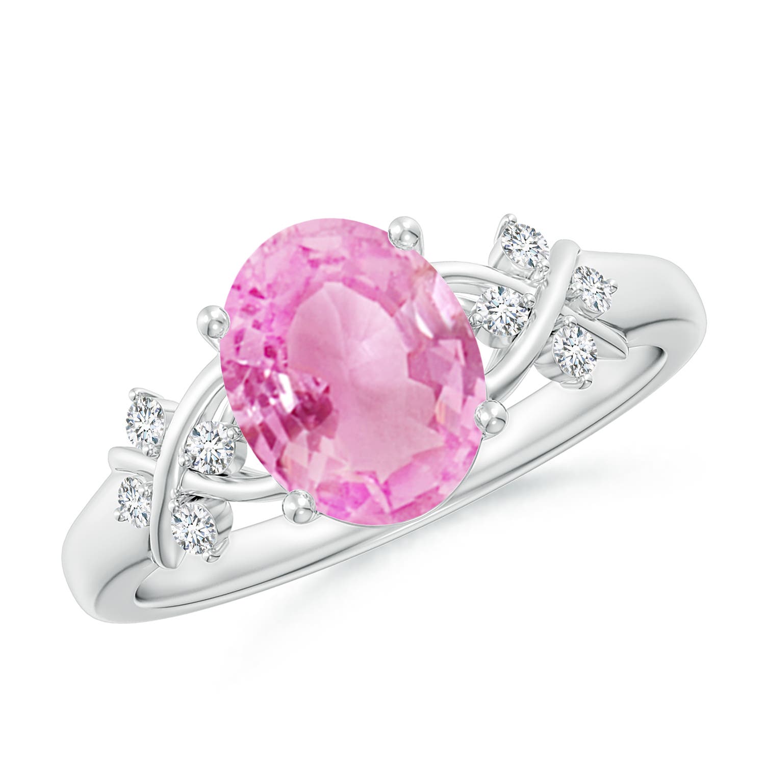 A - Pink Sapphire / 2.01 CT / 14 KT White Gold