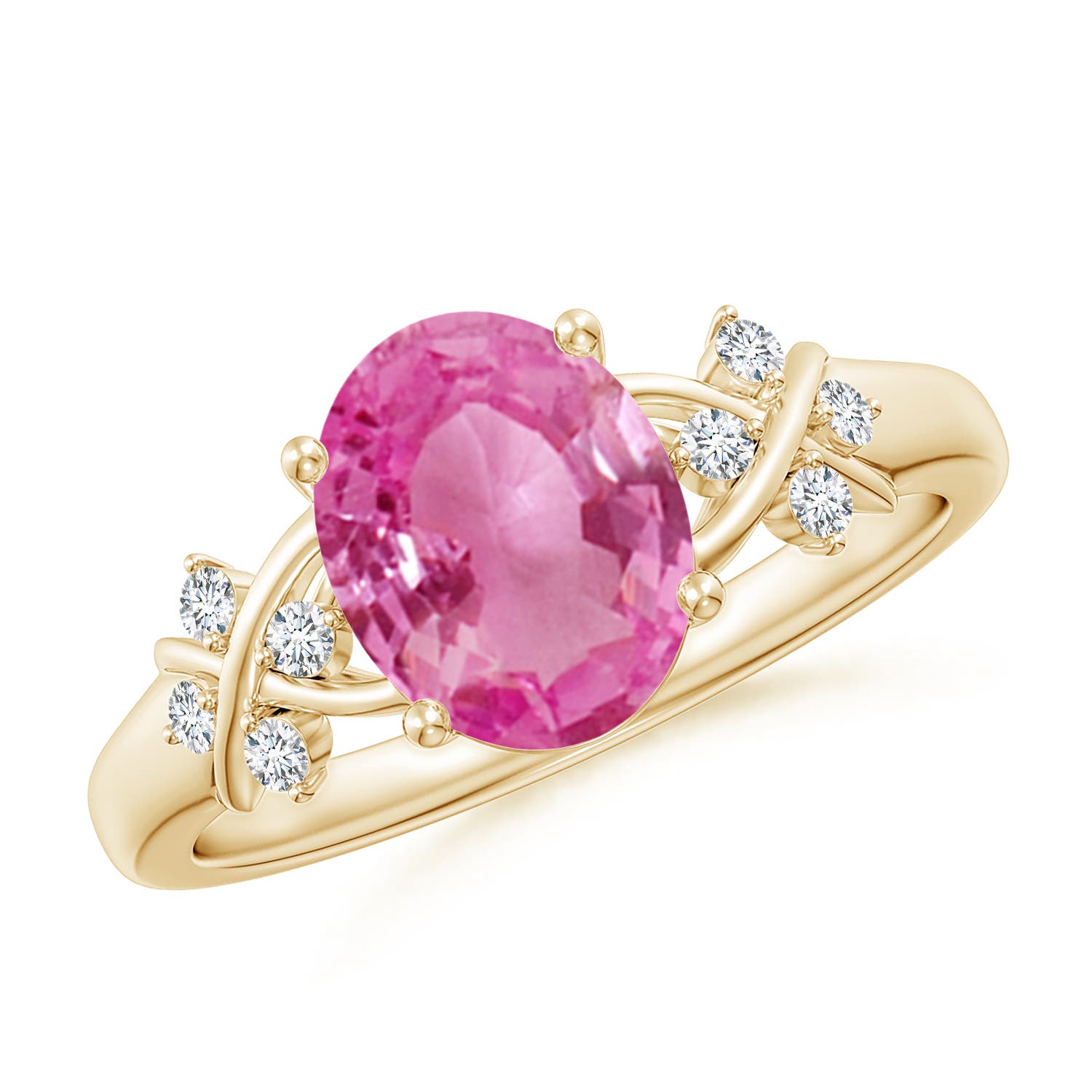 AAA - Pink Sapphire / 2.01 CT / 14 KT Yellow Gold