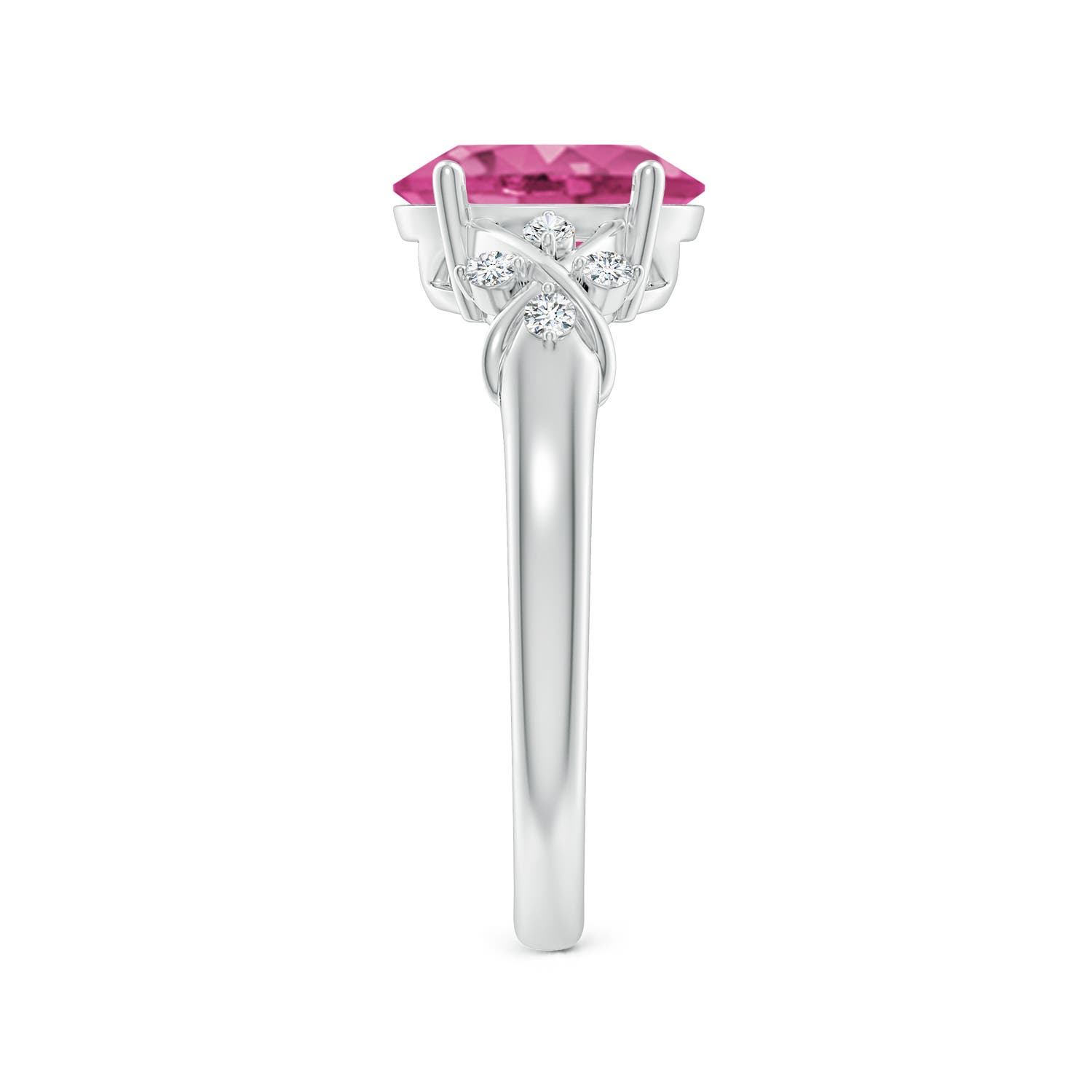 AAAA - Pink Sapphire / 2.01 CT / 14 KT White Gold