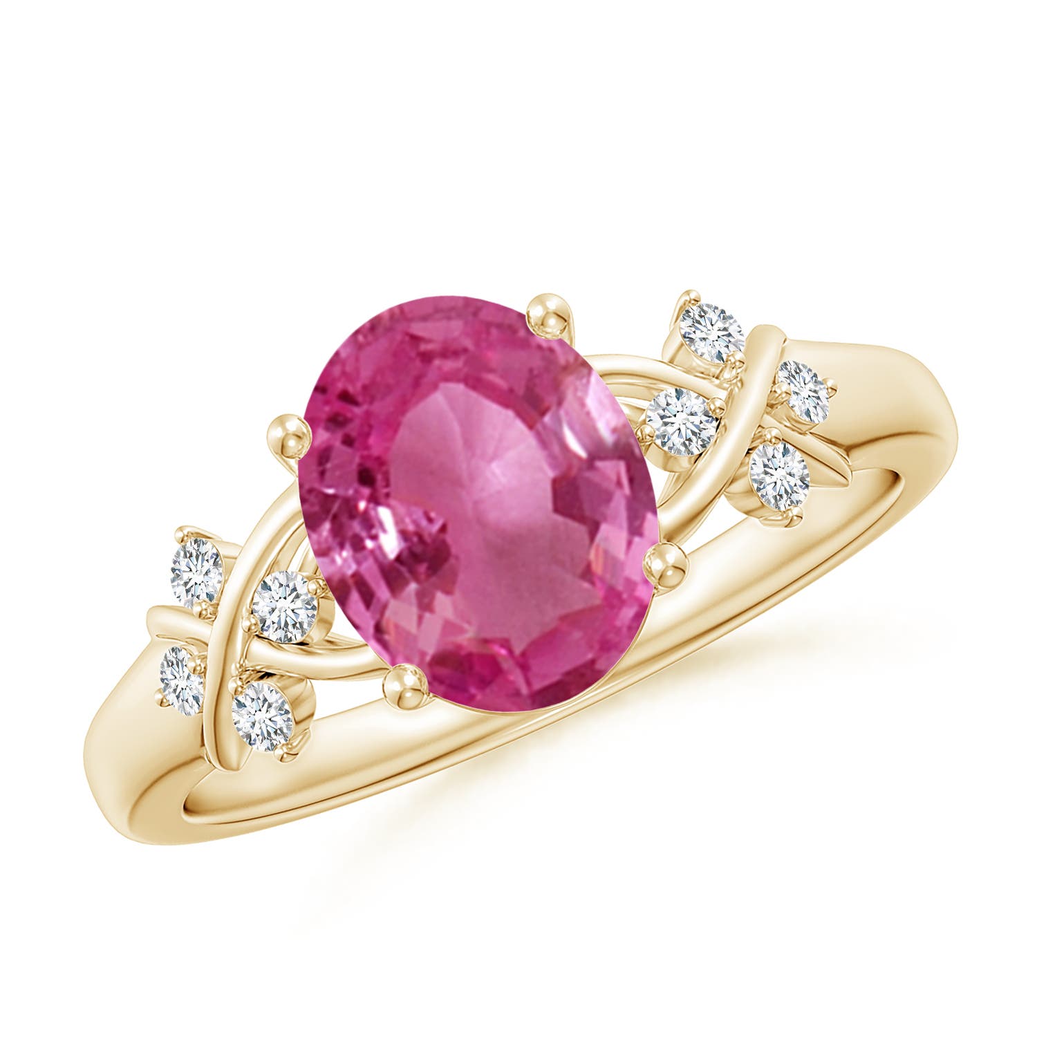 AAAA - Pink Sapphire / 2.01 CT / 14 KT Yellow Gold