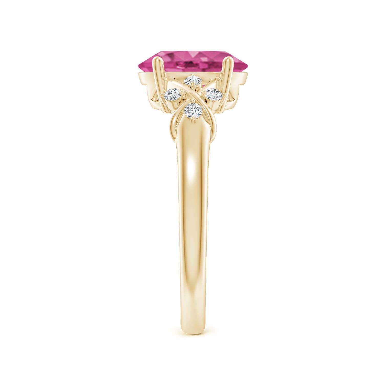 AAAA - Pink Sapphire / 2.01 CT / 14 KT Yellow Gold