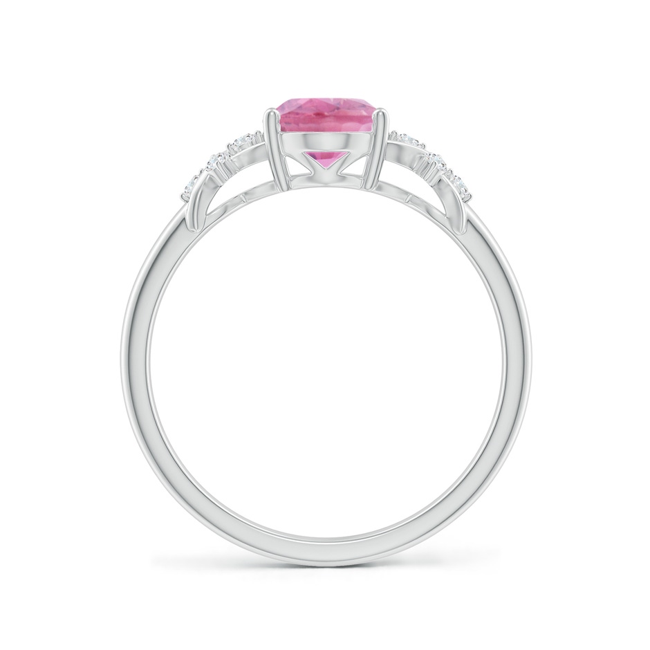 8x6mm A Solitaire Oval Pink Tourmaline Criss Cross Ring with Diamonds in P950 Platinum side 199