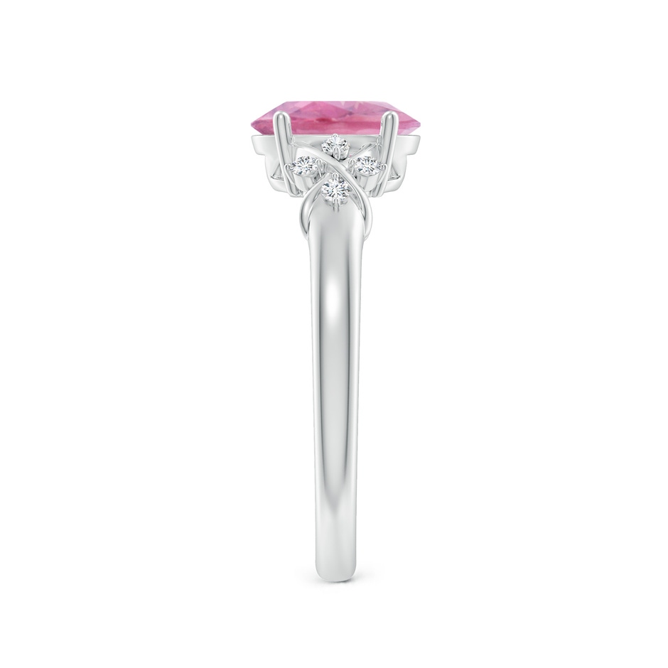 8x6mm A Solitaire Oval Pink Tourmaline Criss Cross Ring with Diamonds in P950 Platinum side 299