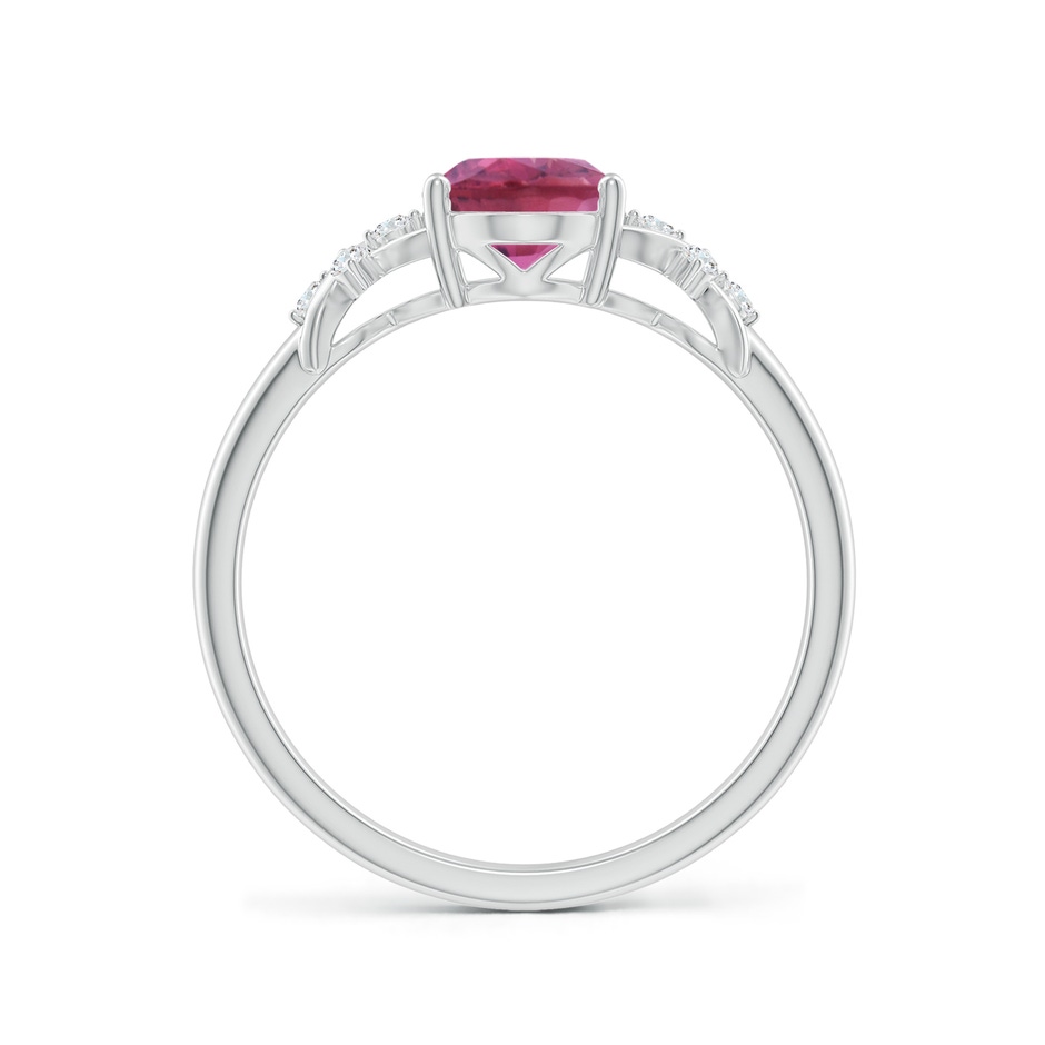 8x6mm AAA Solitaire Oval Pink Tourmaline Criss Cross Ring with Diamonds in White Gold side 199