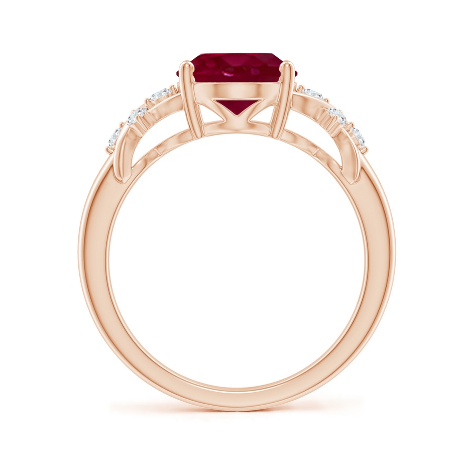 10x8mm A Solitaire Oval Ruby Criss Cross Ring with Diamonds in Rose Gold side 199