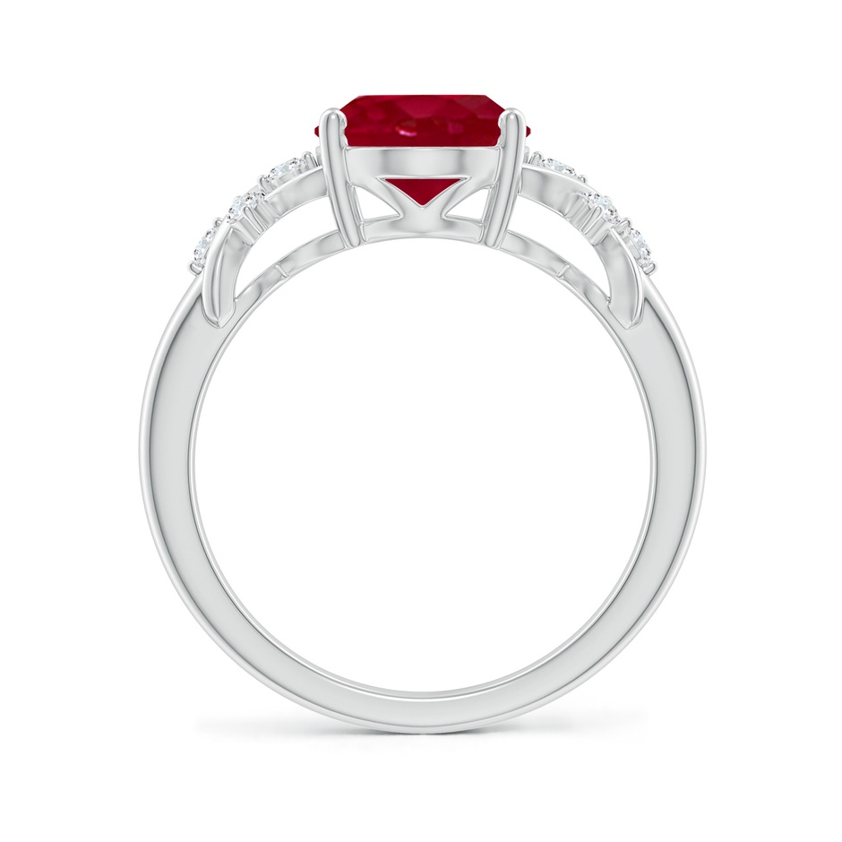 10x8mm AA Solitaire Oval Ruby Criss Cross Ring with Diamonds in P950 Platinum side 199