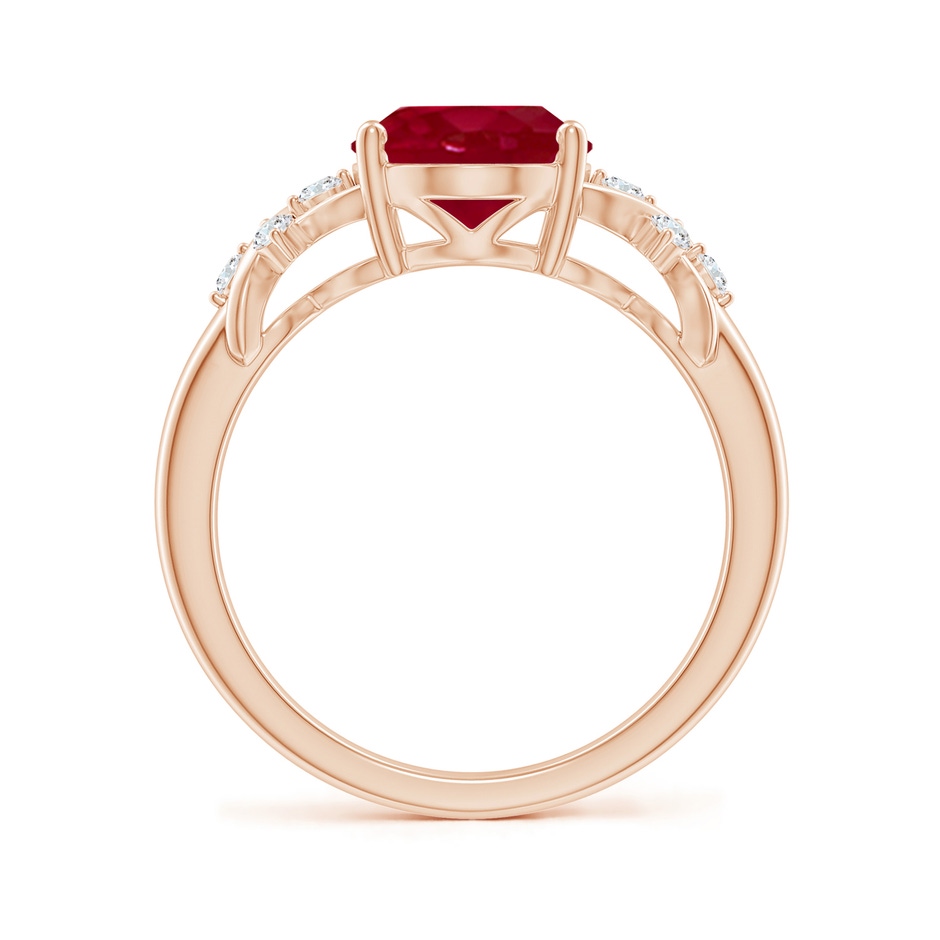 10x8mm AA Solitaire Oval Ruby Criss Cross Ring with Diamonds in Rose Gold side 199