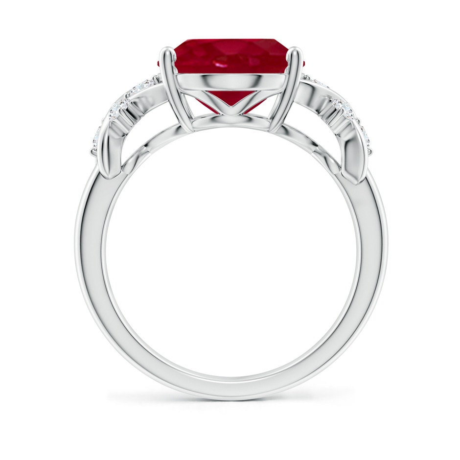 12x10mm AA Solitaire Oval Ruby Criss Cross Ring with Diamonds in White Gold side 199
