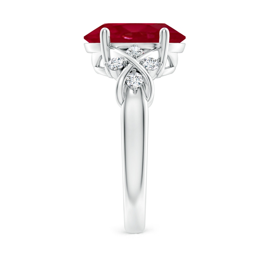 12x10mm AA Solitaire Oval Ruby Criss Cross Ring with Diamonds in White Gold side 299