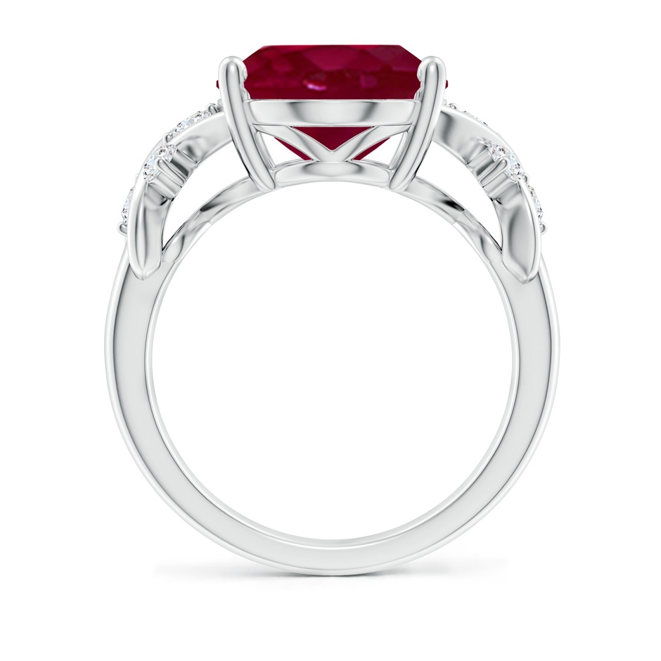 14x10mm A Solitaire Oval Ruby Criss Cross Ring with Diamonds in P950 Platinum side 199