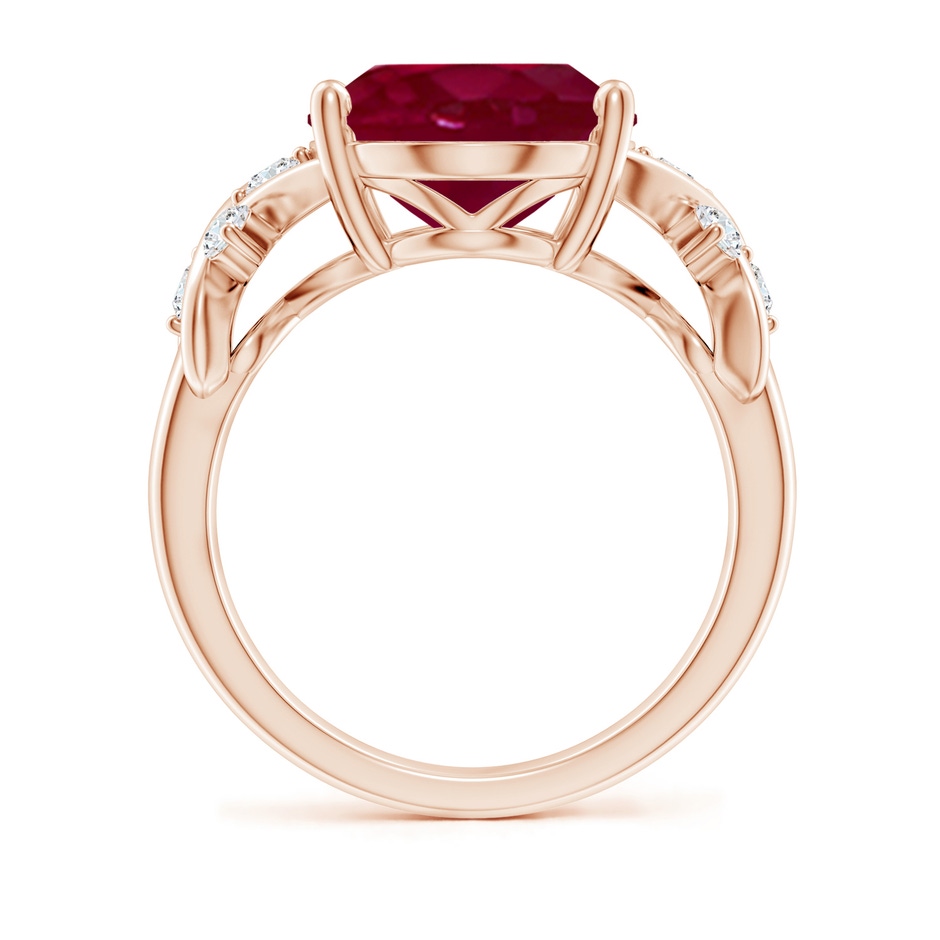 14x10mm A Solitaire Oval Ruby Criss Cross Ring with Diamonds in Rose Gold side 199