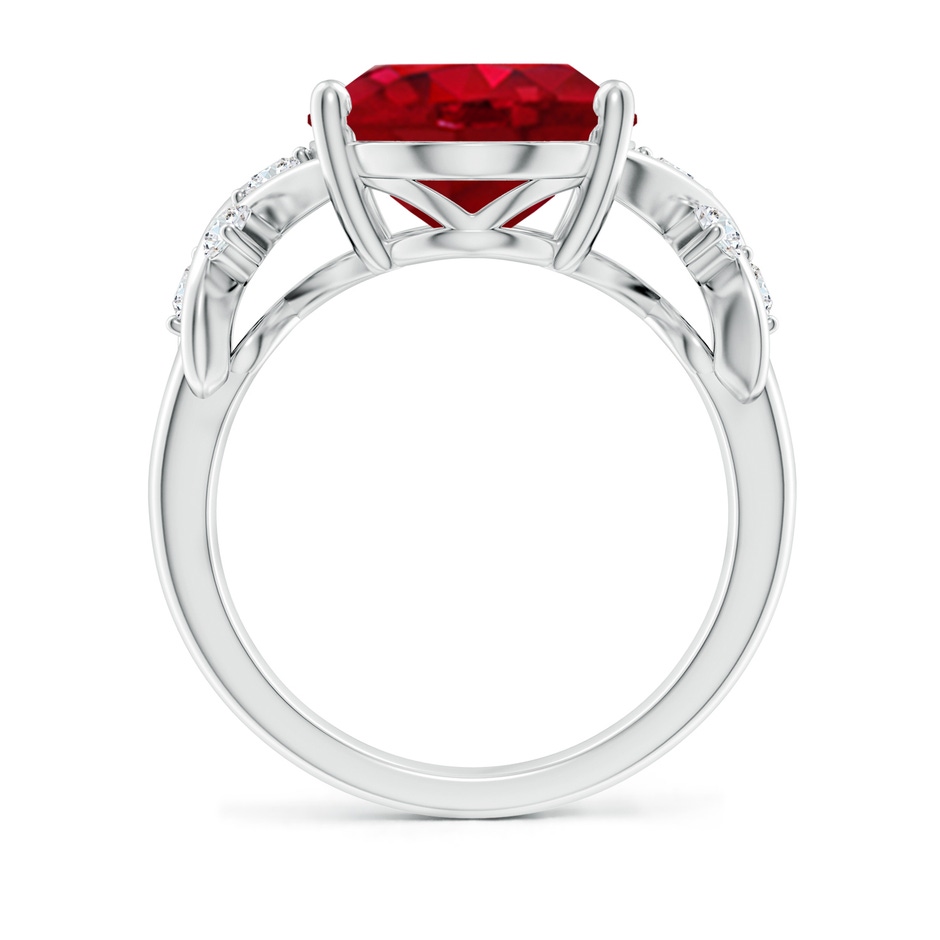 14x10mm AAA Solitaire Oval Ruby Criss Cross Ring with Diamonds in P950 Platinum side 199