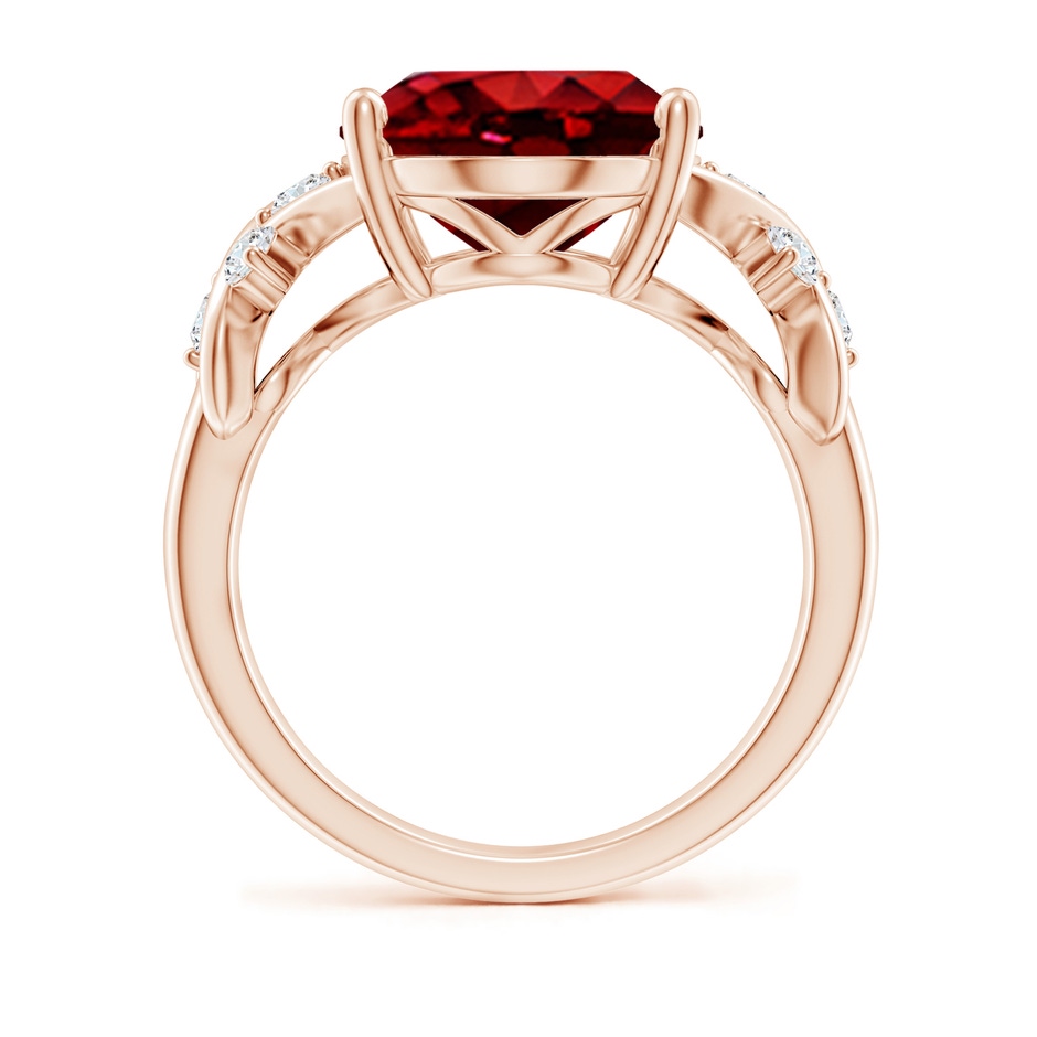 14x10mm AAAA Solitaire Oval Ruby Criss Cross Ring with Diamonds in Rose Gold side 199