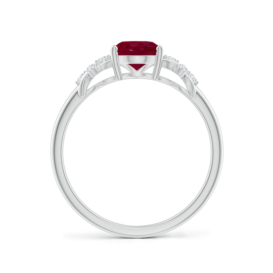 8x6mm A Solitaire Oval Ruby Criss Cross Ring with Diamonds in White Gold side 199