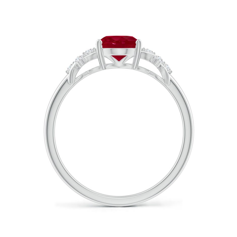 8x6mm AA Solitaire Oval Ruby Criss Cross Ring with Diamonds in White Gold side 199