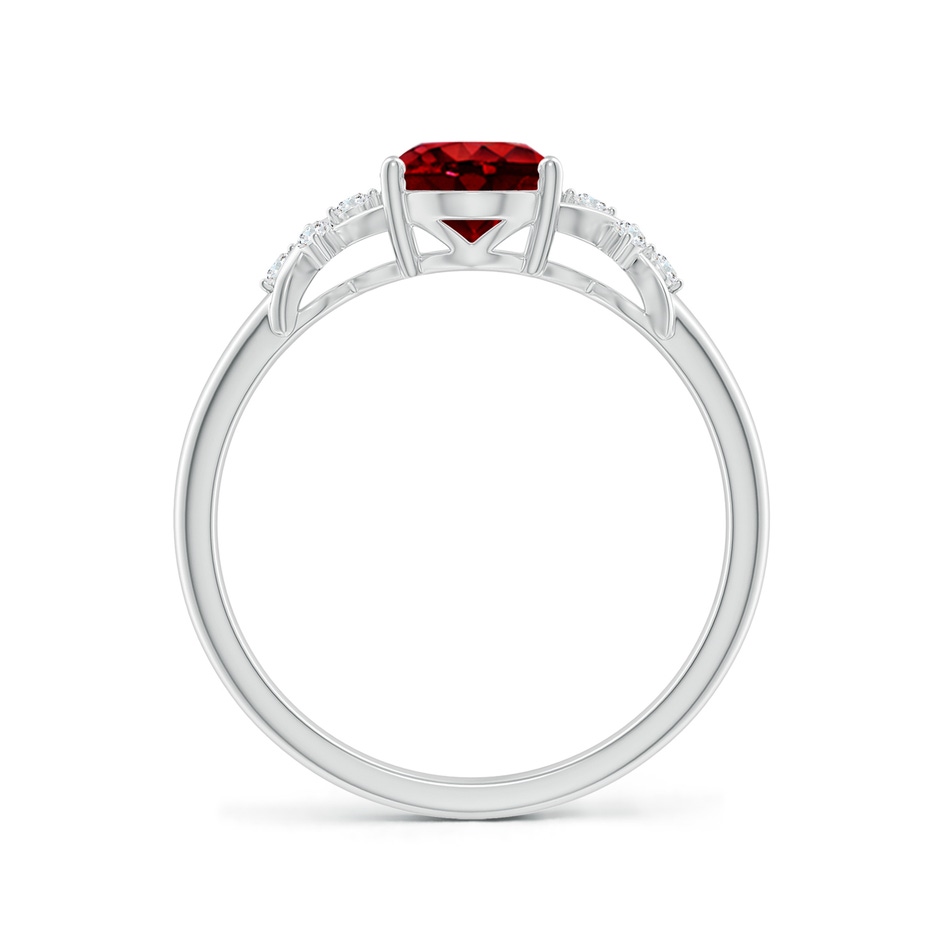 8x6mm AAAA Solitaire Oval Ruby Criss Cross Ring with Diamonds in White Gold side 199
