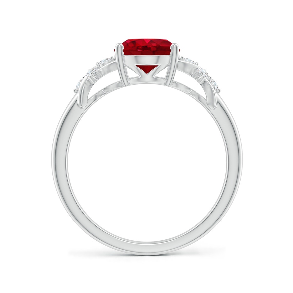 9x7mm AAA Solitaire Oval Ruby Criss Cross Ring with Diamonds in White Gold side 199