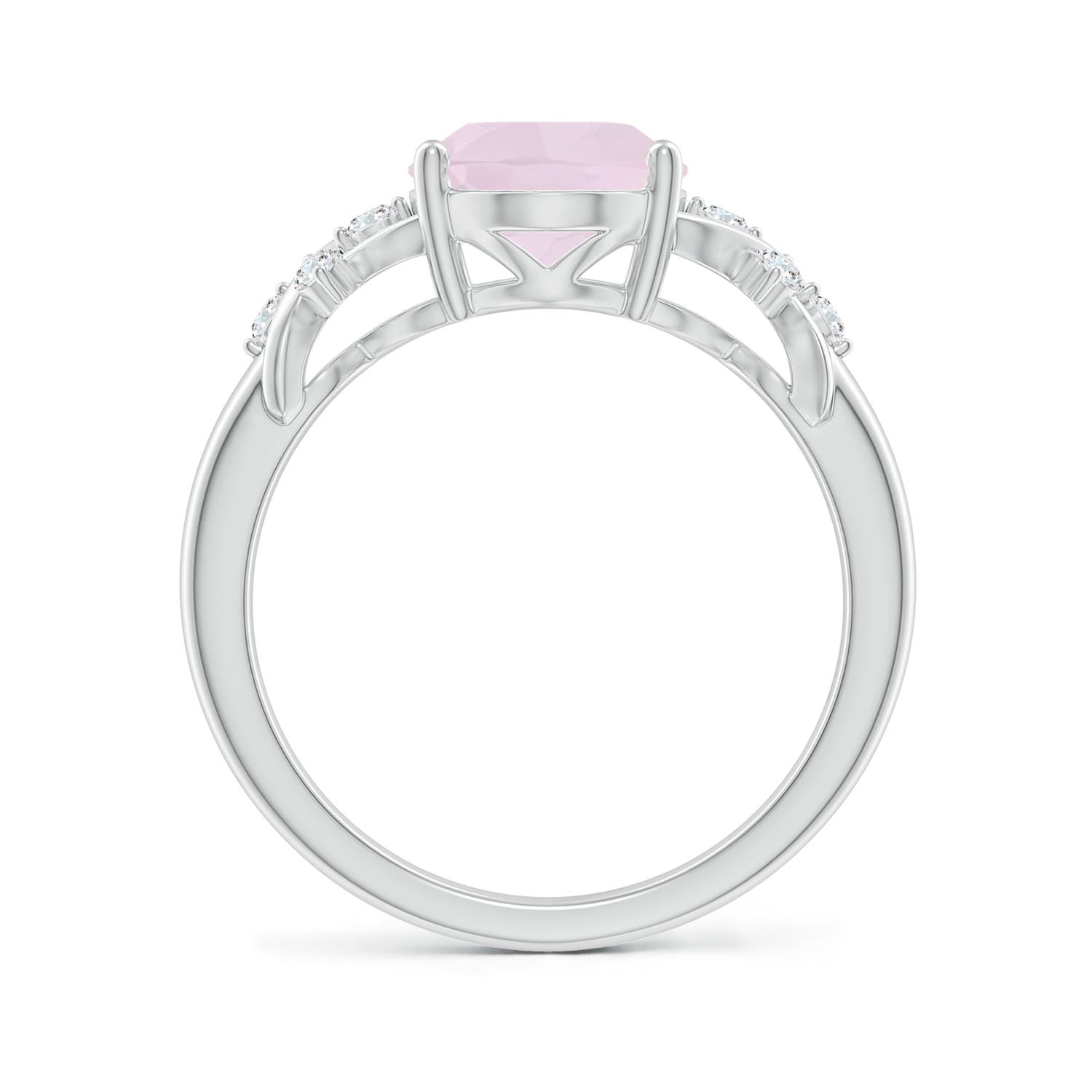 A - Rose Quartz / 2.37 CT / 14 KT White Gold